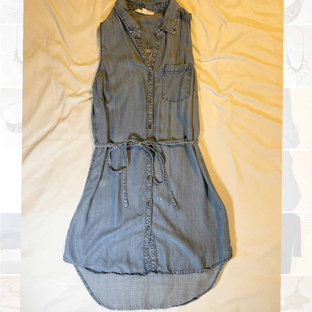 Lovestitch Blue Denim High Low Sleeveless Dress